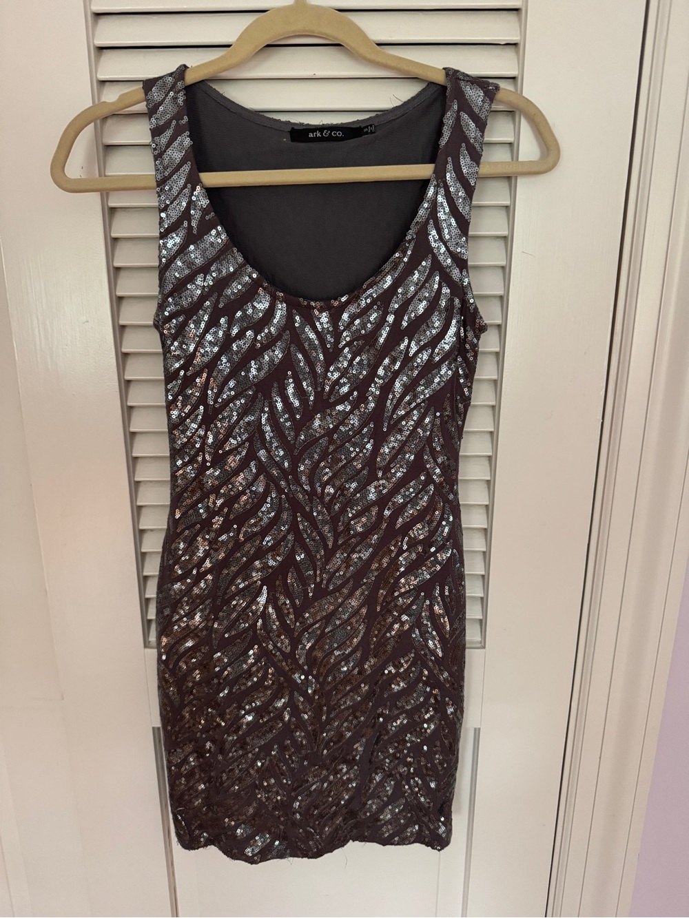 Ark & Co Women's Grey Sequin Tank Dress